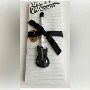 New Long "This Dad Rocks" Notepad with Guitar Pen Magnet on Back Eccolo Vietnam